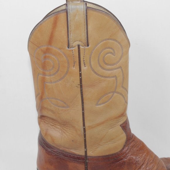 Justin #3021 Cognac Smooth Ostrich Cowboy Western Boots Men\'s Size 9 D 9D main image 15